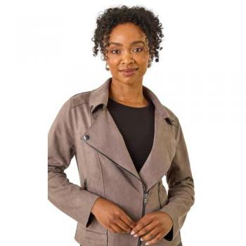 Biker Jacket Petite Brown