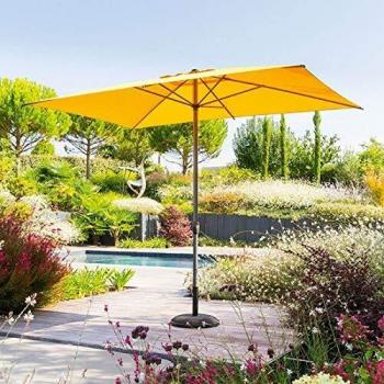 Ombrellone rettangolare in alluminio loompa giallo senape 3x2m