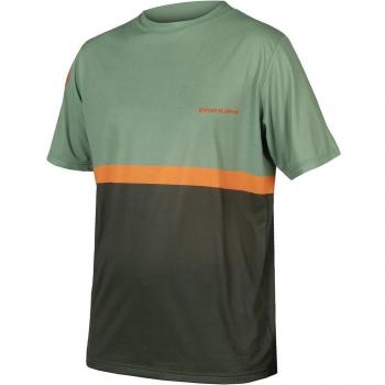 Maillot Endura SingleTrack Core II manga corta verde naranja