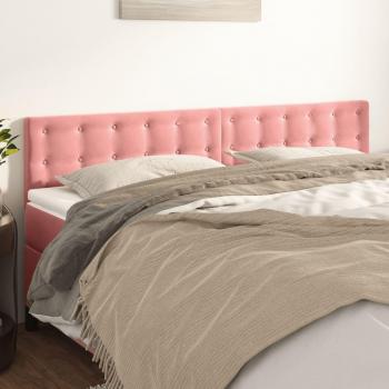 Cabeceros Terciopelo Rosa 2 Unidades 80x5x78/88 cm