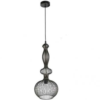 Suspension industrielle en fer noir 25x25x62 cm