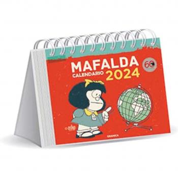 MAFALDA 2024, CALENDARIO ESCRITORIO ROJO