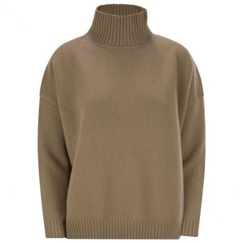 Weekend Max Mara Pullover Borgia, Stehkragen, Größe M, Camel