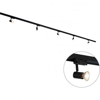 Qazqa Jeany 5-flammiges Schienensystem, 300 cm, Modern