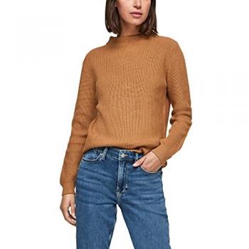 S.Oliver Damen Stehkragen Pullover braun melange Größe 34