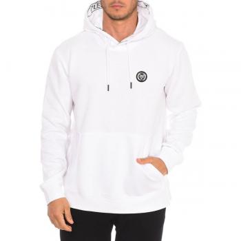 Large Circle Logo On Back Taped Hood White Hoodie