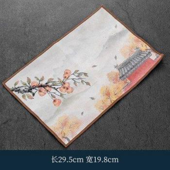 Traditional Chinese Cotton Linen Tea Towel, 29.5x19.8 cm