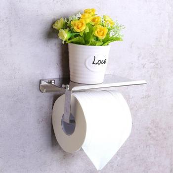 Candora® Stainless Steel Toilet Paper Dispenser with Mobile Phone Storage Stand