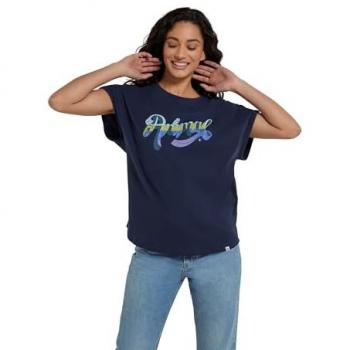 T-shirt Femme Animal Holly en coton marine avec inscription