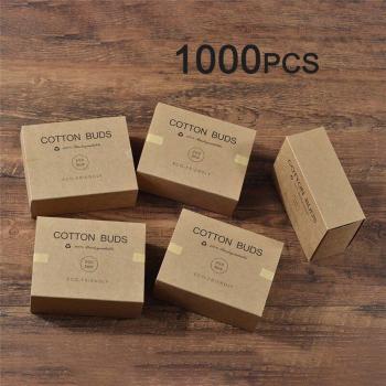 Sticks de coton-doubles en bambou, lot de 2000 pour nettoyage des oreilles et maquillage