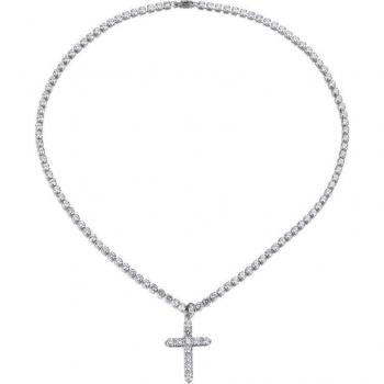 Ritmo Rebelde: Collar de Cruz Hip‑Hop en Acero Inoxidable