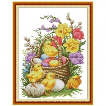 Chickens and Flowers Needlework Kit