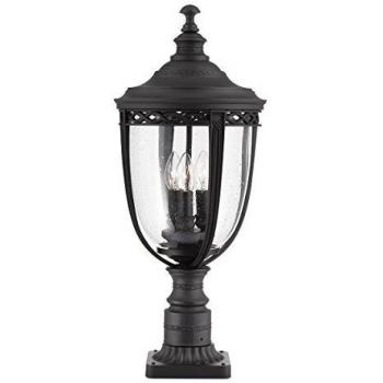 English Bridle 3 Light Large Outdoor Pedestal Light Black IP44 E14