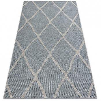 RUGSX House Sisal Flat Weave Rug, Wool Effect Gray/Blue 80x150 cm