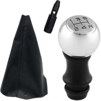 5 Speed Alloy Gear Shift Knob Gaiter Boot Case Sleeve Adapter for Peugeot 206 306 307 308 301 308 807 106 Citroen C1 C2 C3 C4