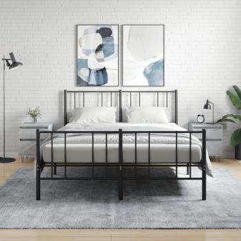 40x35x50 cm Concrete Grey Engineered Wood Bedside Cabinets