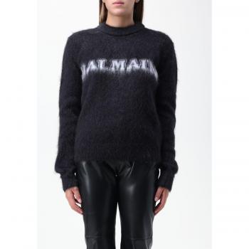 Balmain Women's Black Mohair Round-neck Sweater