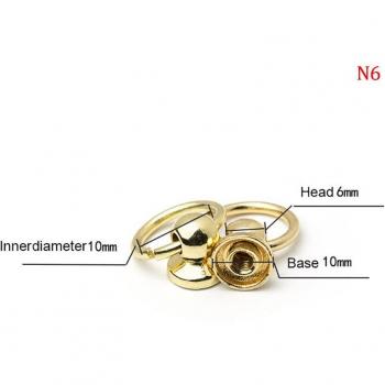 10pcs Punk Style Brass Ring Spikes with Screws for DIY Projects