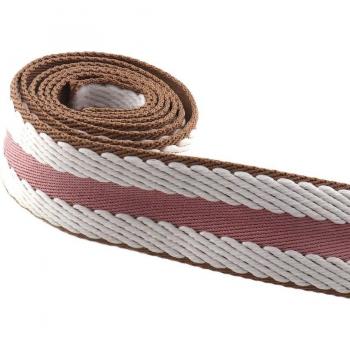 38MM White and Pink Canvas Webbing Belt for DIY Clothing Accessories