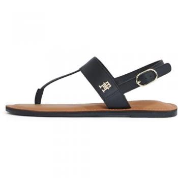 Sandalia Negro Piel Dedo Tommy Hilfiger