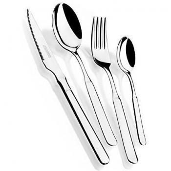Monix Milano – Set di posate con coltello per carne, confezione da 24 in acciaio inox