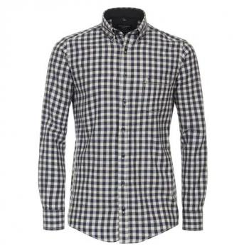 CASAMODA Karierter Flanellhemd Casual Fit Dunkelblau für Herren