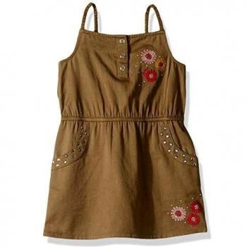 Vestito Guess 30557 Verde Grunge senza Maniche con Stampa di Fiori 38