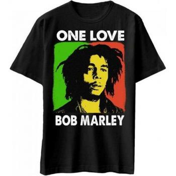 Bob Marley One Love Unisex T‑Shirt, XL, Schwarz, 100 % Baumwolle