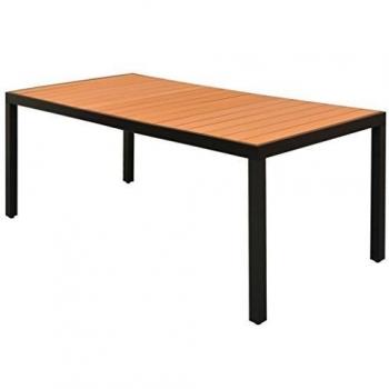 Table de Terrasse Marron 185x90x74 cm Aluminium et WPC