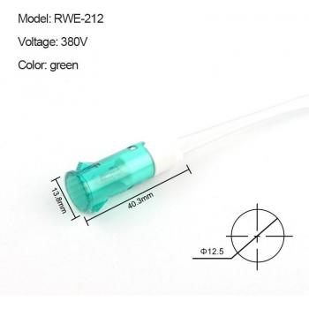 5PCS MDX-14A 12.5mm Neon Signal Lamp Panel Mount Red Green Yellow DC12V 24V 220V 380V with Wiring Guide
