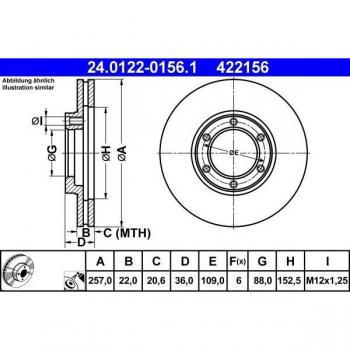 Bremsscheibe ATE für OPEL, ISUZU, VAUXHALL 24.0122-0156.1