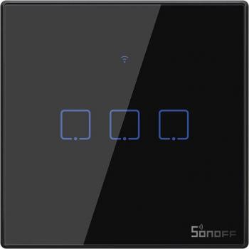 Interruptor Wifi Táctil SONOFF T3 UE TX Negro, Compatible con Alexa y RF 433