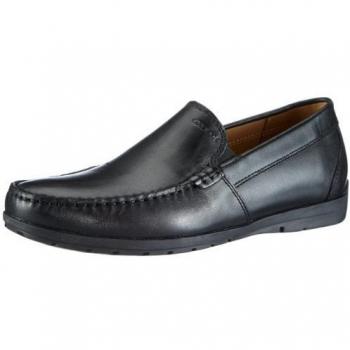 Geox Herren Mokassins Siron W aus glattem Leder in Schwarz, Größe 39
