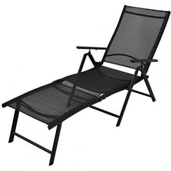 Lettino Prendisole Pieghevole in Alluminio Nero cod mxl 5749