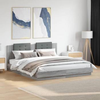 VidaXL Super King Bed Frame Grey Sonoma 180x200 cm