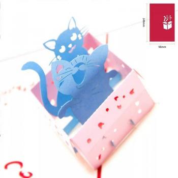 Éclat 3D Bébé : Carte de bénédiction fête enfant – Chat