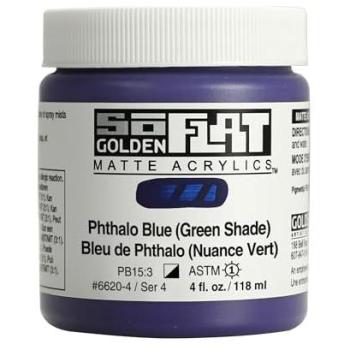 Acrylique SoFlat Golden 118 ml Bleu Phtalo Nuance Verte