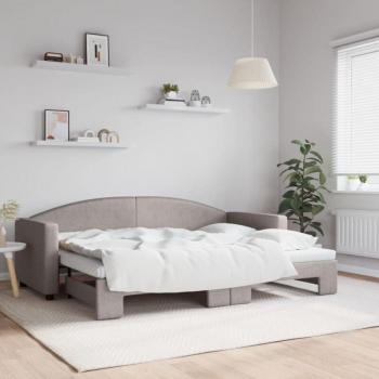 Elegante Sofá Cama Nido en Tela Gris Taupe 80x200 – Maison Exclusive
