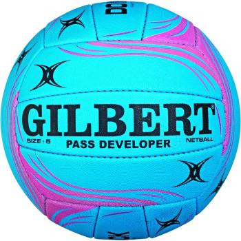 Gilbert Women's Pass Developer Ball, Blue/Pink, Size 5