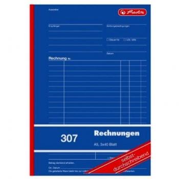 Herlitz Rechnungsformularbuch A5 307 3x40 Blätter selbstdurchschreibend