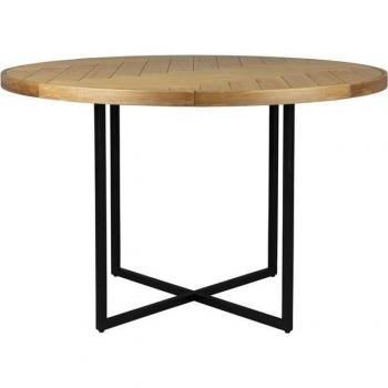 Mesa de Comedor Redonda de 120 cm Dutchbone en Madera Clara y Acero