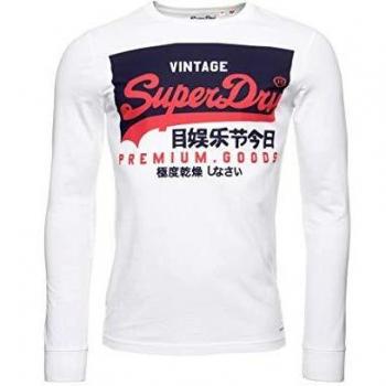 Pull long Superdry Homme coton biologique, motif retro Optic S