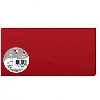 Tarjeta de correspondencia Clairefontaine Pollen 106x213 mm 210 g color rojo (25 unidades)