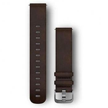Garmin Leather Quick Change Watch Bracelet, Dark Brown, L
