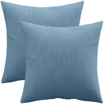 Lot 2 Coussins Velours – Couverture et Filler – Lenay Bleu Pastel