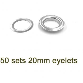 Metal Eyelets, 20mm Inner Diameter, 2000# Load, for Canopy and Shoebox (50 Count)