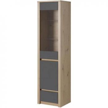 Holz Vitrinenregal – Wohnzimmer Schrank mit Glas, neu und stilvoll, EU-Hersteller
