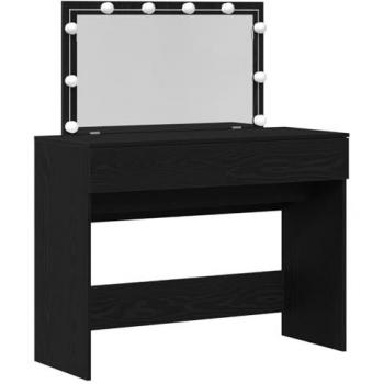 LED Illumination Black Oak Dressing Table – 100×40×120 cm