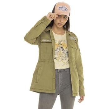 Surchemise femme coton vert beige – édition limitée Von Dutch