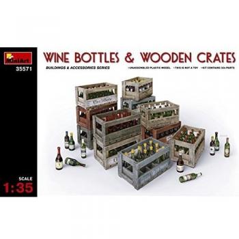 Vinos en Miniatura 1:35 con Caja de Madera para Juegos Pedagógicos